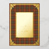 Fraser Red Weathered Tartan Gold Folieneinladung (Vorderseite)