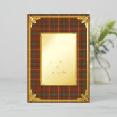 Fraser Red Weathered Tartan Gold Folieneinladung (Stehend vorne)