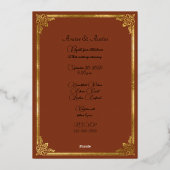 Fraser Red Weathered Tartan Gold Folieneinladung (Rückseite)