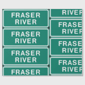 Fraser River Highway Sign British Columbia Kanada Geschenkpapier (Flach)
