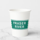 Fraser River Highway Sign British Columbia Kanada Pappbecher (Vorderseite)