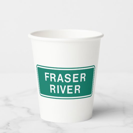 Fraser River Highway Sign British Columbia Kanada Pappbecher (Vorderseite)