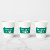 Fraser River Highway Sign British Columbia Kanada Pappbecher