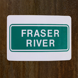 Fraser River Highway Sign British Columbia Kanada Rechteckiger Aufkleber