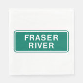 Fraser River Highway Sign British Columbia Kanada Serviette (Vorderseite)
