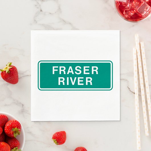 Fraser River Highway Sign British Columbia Kanada Serviette