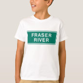 Fraser River Highway Sign British Columbia Kanada T-Shirt (Vorderseite)