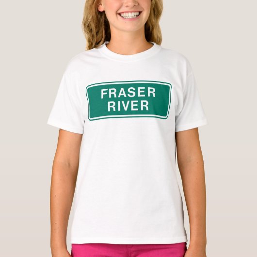 Fraser River Highway Sign British Columbia Kanada T-Shirt (Vorderseite)