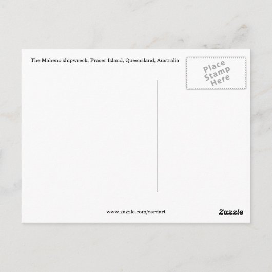 Fraser-Schiffswrack Postkarte (Rückseite)