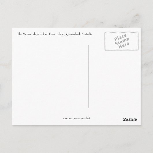 Fraser-Schiffswrack Postkarte (Rückseite)