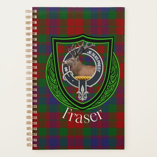 Fraser schottischer Clan Tartan & Wappen Planer (Vorderseite)