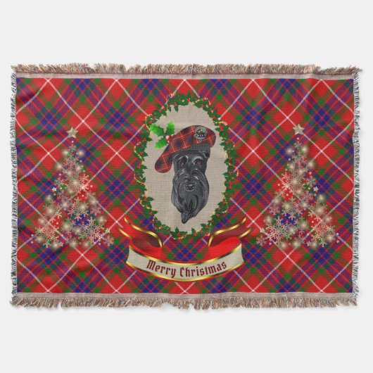 Fraser Scottie Dog Christmas Decke (Vorderseite)