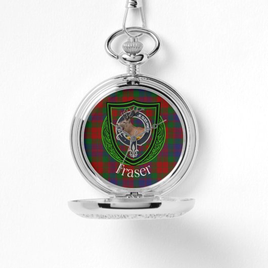 Fraser Scottish Clan Tartan & Crest Armbanduhr (Vorderseite)