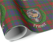 Fraser Scottish Clan Tartan & Crest Geschenkpapier (Rolleneckpunkt)