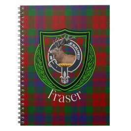 Fraser Scottish Clan Tartan & Crest Notizblock