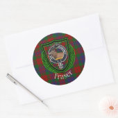 Fraser Scottish Clan Tartan & Crest Runder Aufkleber (Umschlag)
