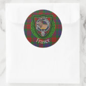 Fraser Scottish Clan Tartan & Crest Runder Aufkleber (Tasche)