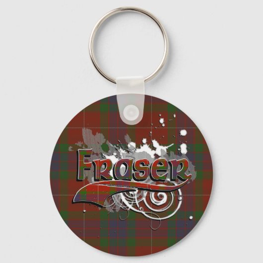 Fraser Tartan Grunge Schlüsselanhänger (Vorderseite)