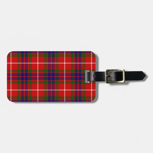 Fraser tartan red blue lila kariert gepäckanhänger (Vorderseite horizontal)