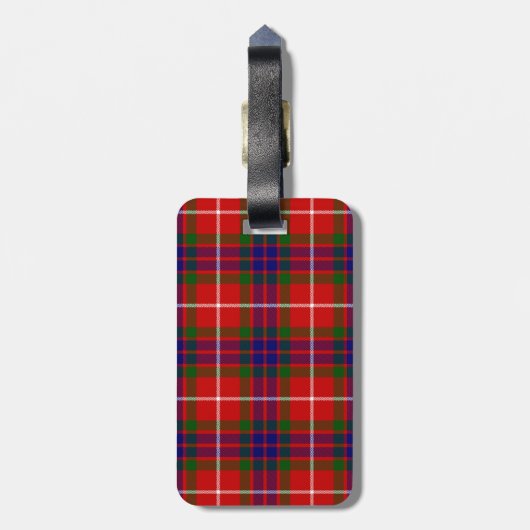 Fraser tartan red blue lila kariert gepäckanhänger (Rückseite vertikal)