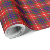 Fraser tartan red blue lila kariert geschenkpapier (Rolleneckpunkt)