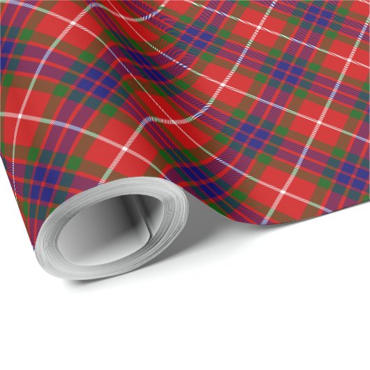 Fraser tartan red blue lila kariert geschenkpapier (Rolleneckpunkt)