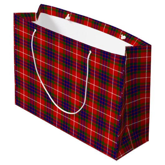 Fraser tartan red blue lila kariert große geschenktüte (Rückseite Schrägansicht)