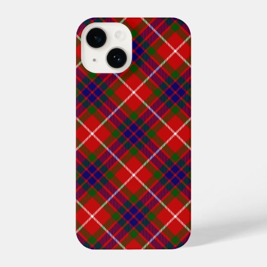Fraser tartan red blue lila kariert iPhone hülle (Rückseite)