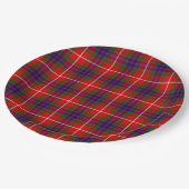 Fraser tartan red blue lila kariert pappteller (Schrägansicht)