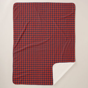 Fraser tartan red blue lila kariert sherpadecke