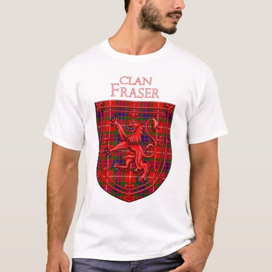 Fraser Tartan Scottish Kariert Lion Rampant T-Shirt (Vorderseite)