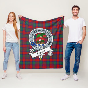Fraser von Alreifen Clan Abzeichen Tartan Kariert Fleecedecke