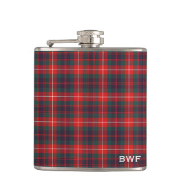 Fraser von Lovat Clan Tartan Monogram Flachmann