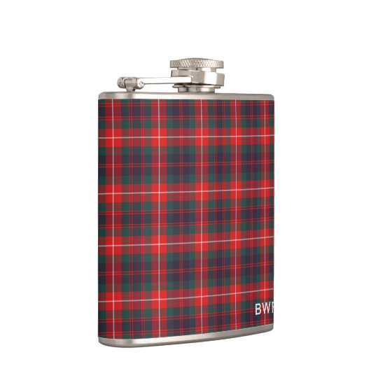 Fraser von Lovat Clan Tartan Monogram Flachmann (Rechts)