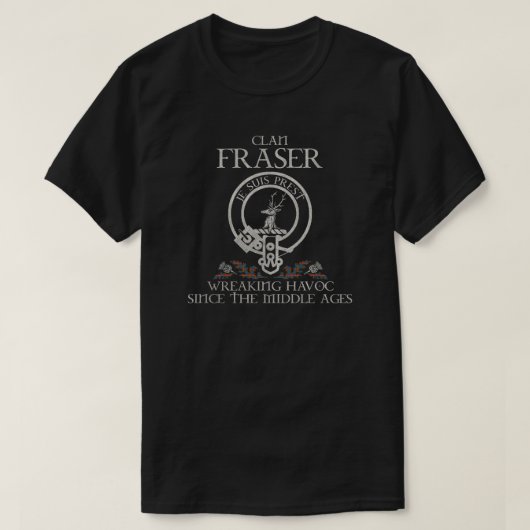 Fraser von Lovat Clan Wappen Schottischer Nachname T-Shirt (Design vorne)