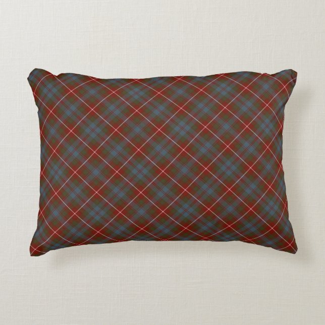 Fraser von Lovat Dark Red Scottish Tartan Zierkissen (Vorderseite)