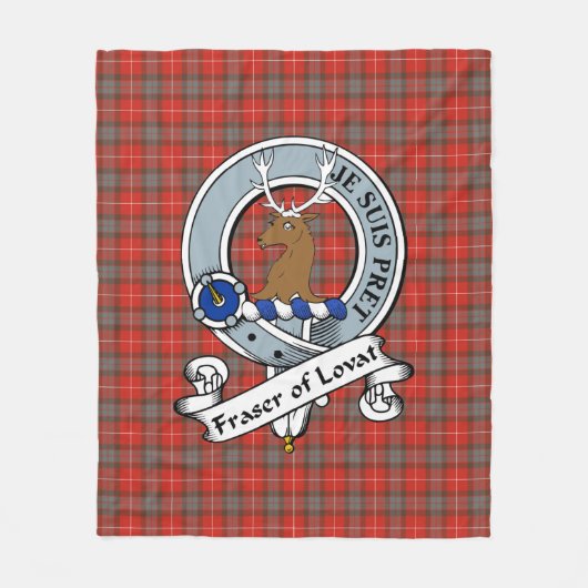 Fraser Weathered (Fraser of Lovat) Clan Abzeichen Fleecedecke (Vorderseite)