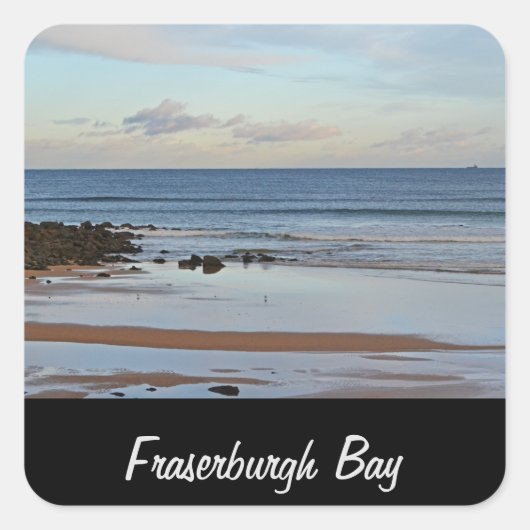 Fraserburgh Bay, Schottland Schlüsselring Quadratischer Aufkleber (Vorderseite)
