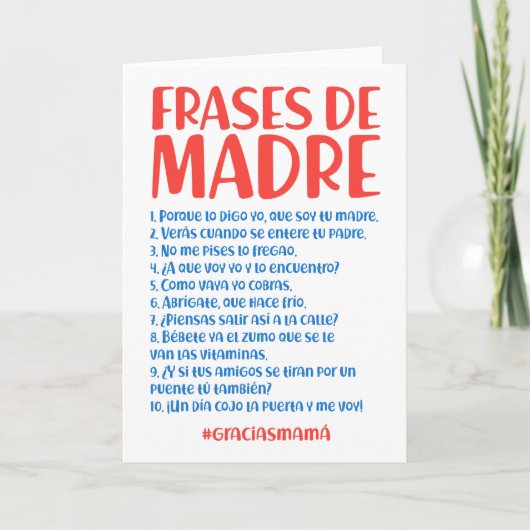 Frases de Madre Dankeskarte (Vorderseite)