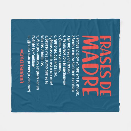 Frases de Madre Fleecedecke (Vorderseite (Horizontal))