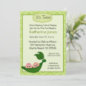 Fraternal Twins Baby Dusche Einladung (Stehend Vorderseite)