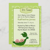 Fraternal Twins Baby Dusche Einladung (Vorne/Hinten)