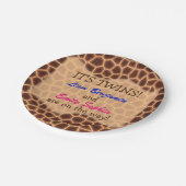 Fraternal Twins - Giraffe Themed Baby Dusche Pappteller (Schrägansicht)