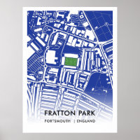 Fratton Park Poster - Zuhause des FC Portsmouth