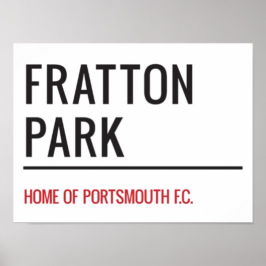 Fratton Park Stadium Street Sign Poster (Vorne)