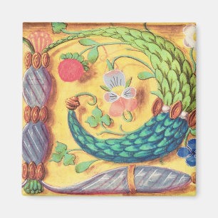 Frau 134 Leuchtender Buchstabe 'P', mit Blumen ver Magnet