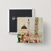 Frau 1671 ein Basar in Istanbul, c.1580 Button (Vorne & Hinten)