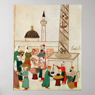 Frau 1671 ein Basar in Istanbul, c.1580 Poster