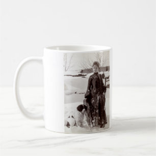 Frau 1890 und ihr Bretagne-Jagd-Hund Kaffeetasse