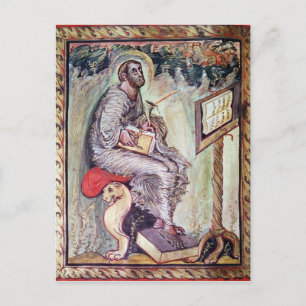 Frau 1 fol.90v St. Luke, aus den Ebbo-Evangelien Postkarte